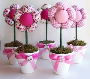 Plush Flowers in Pots