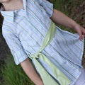 Boy's Button Up Into Girl's Top With Tie 