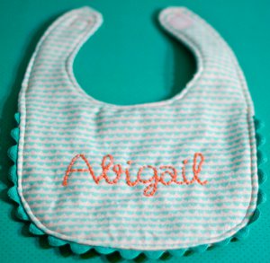 Hand Embroidered Baby Bib